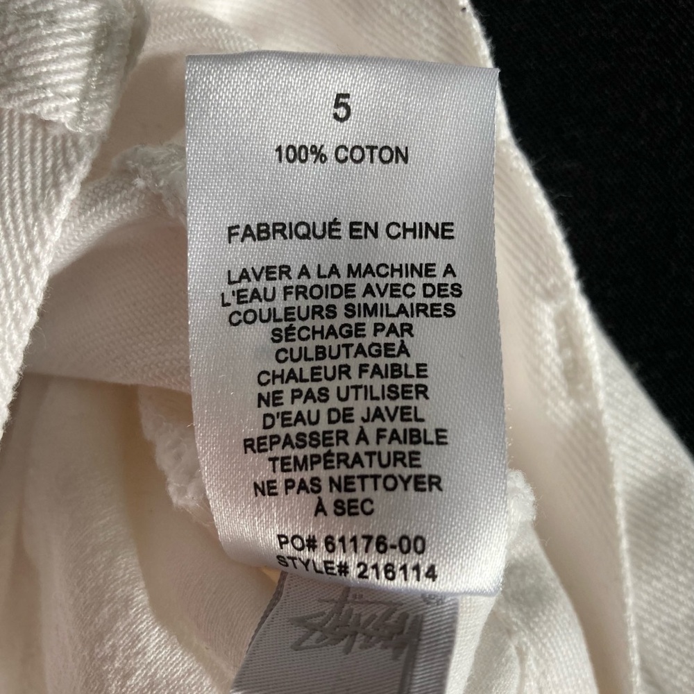 Stussy Women's White Wide Leg Jeans - Picture 5 of 5